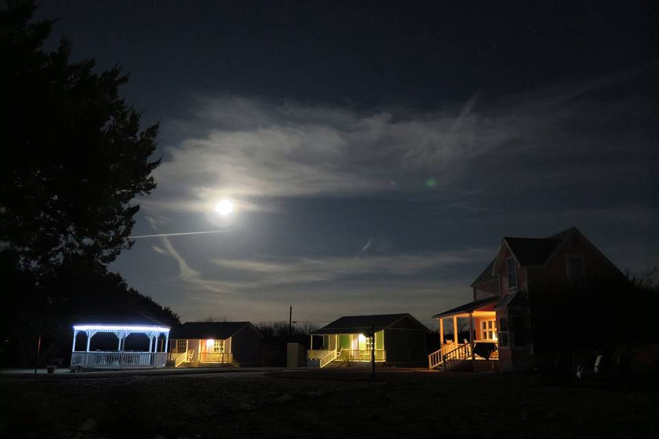 Cottages at night