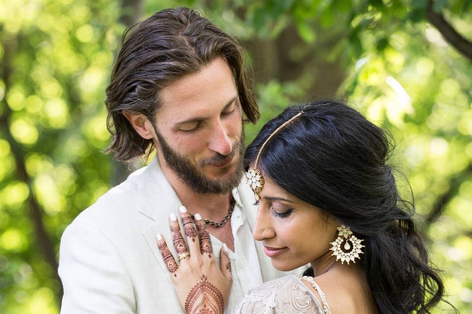 A happy bride and groom