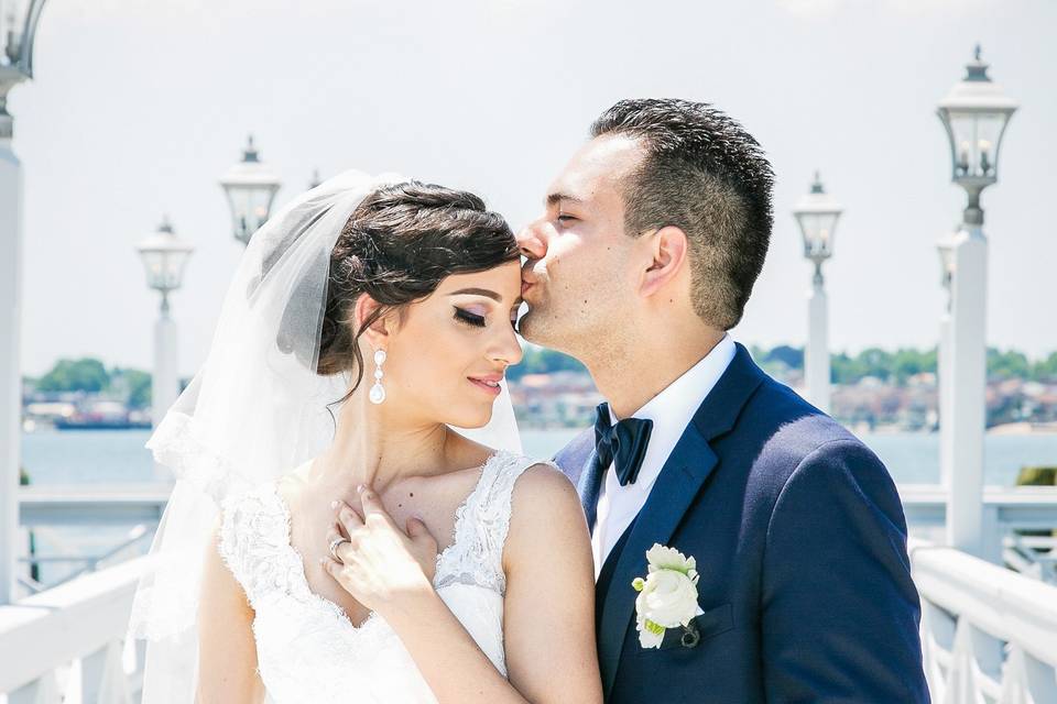 A bright wedding portrait