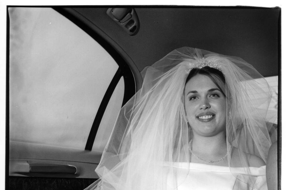 Bride in the limo