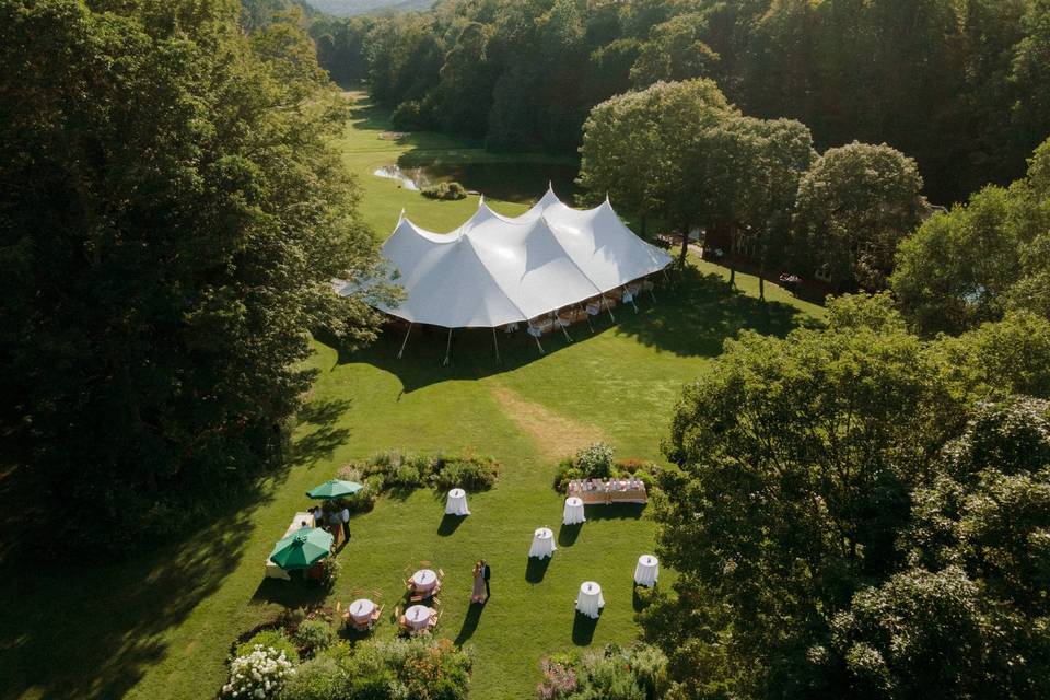 Aerial view of the tent