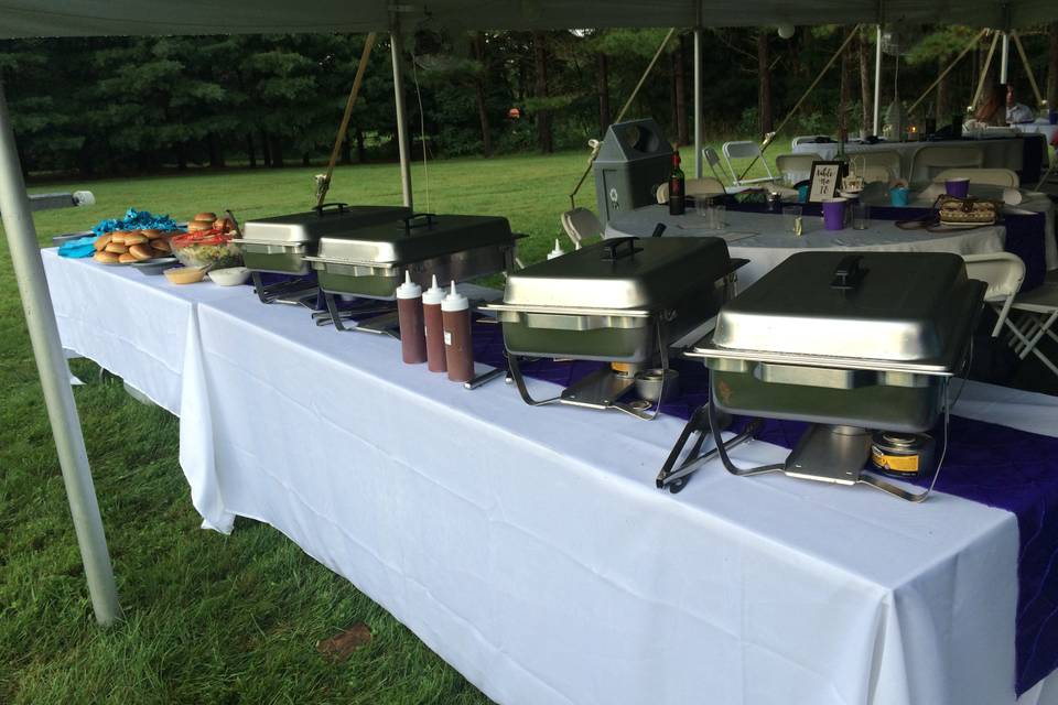 Outdoor catering display