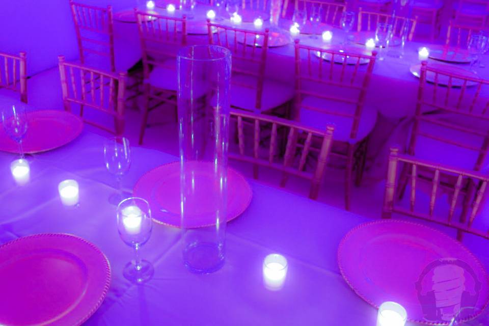 Candle decors on the table