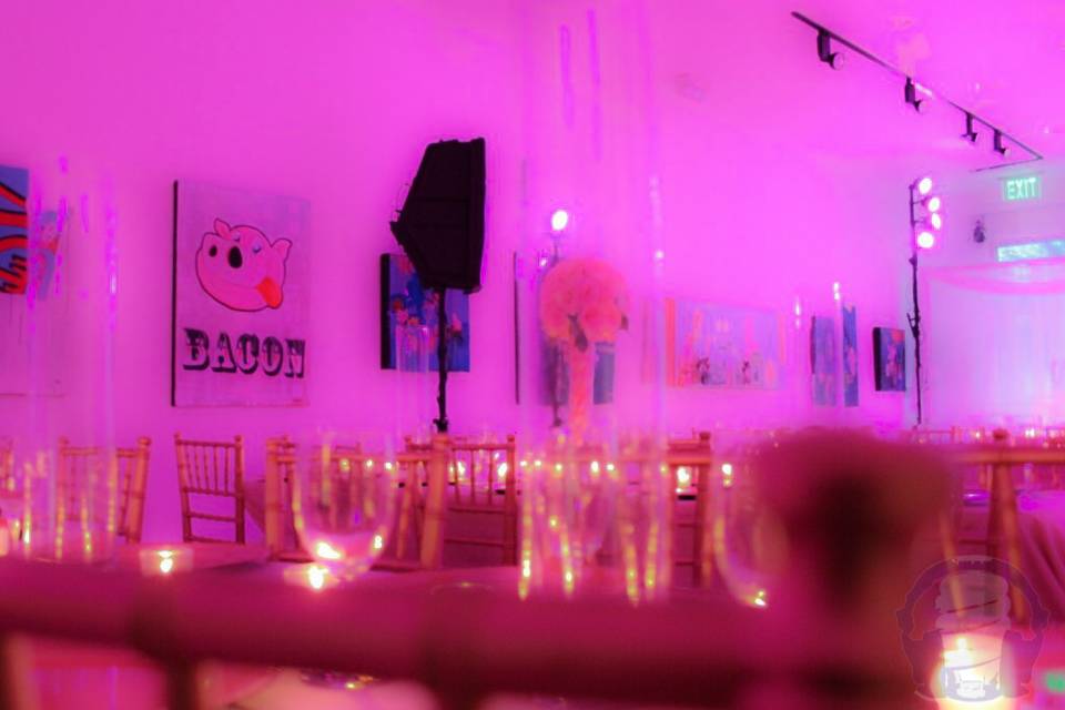 Pink background lights