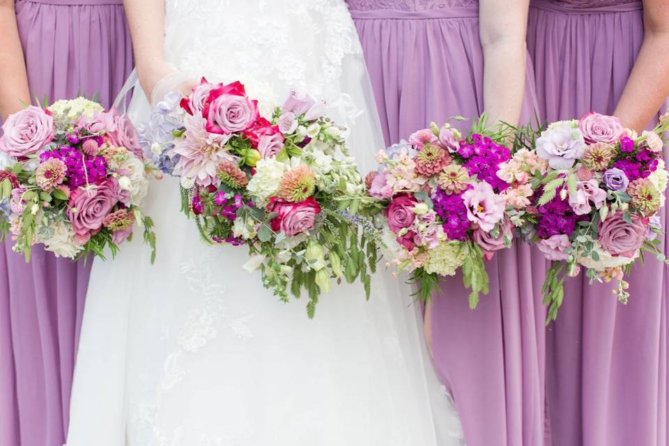 Bridal and bridesmaid bouquets