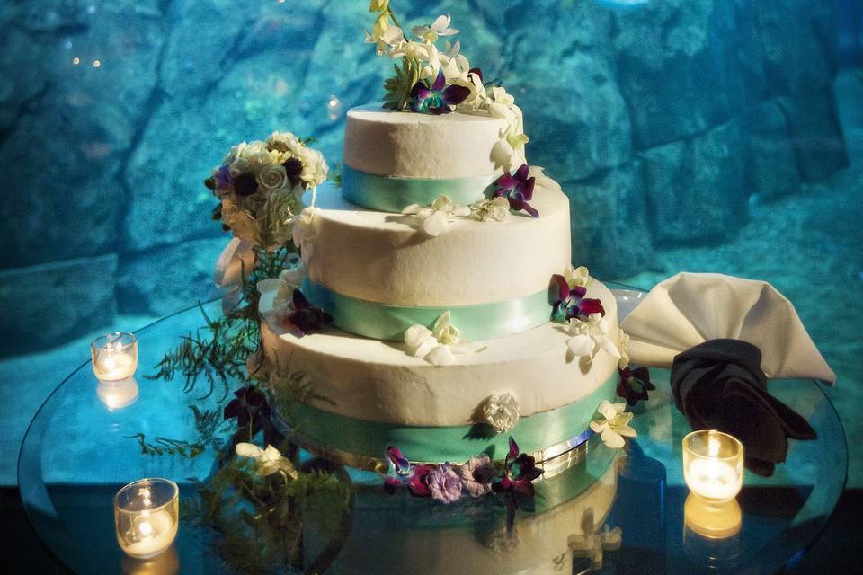 aquarium wedding cake