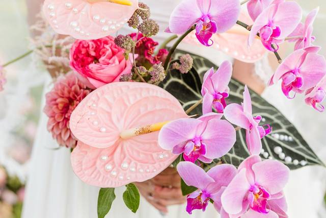 Pearls and Anthurium bokay!