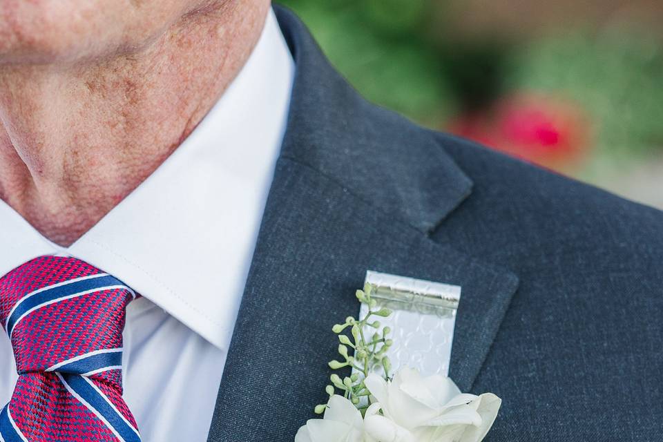 Men's Silver boutonniere