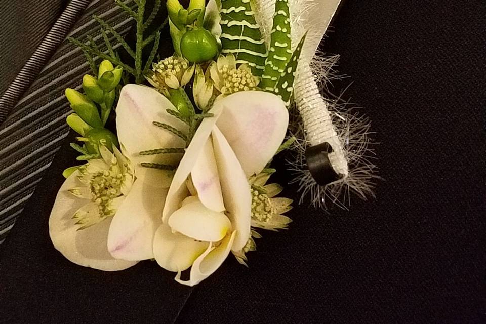 Groom's orchid boutonniere