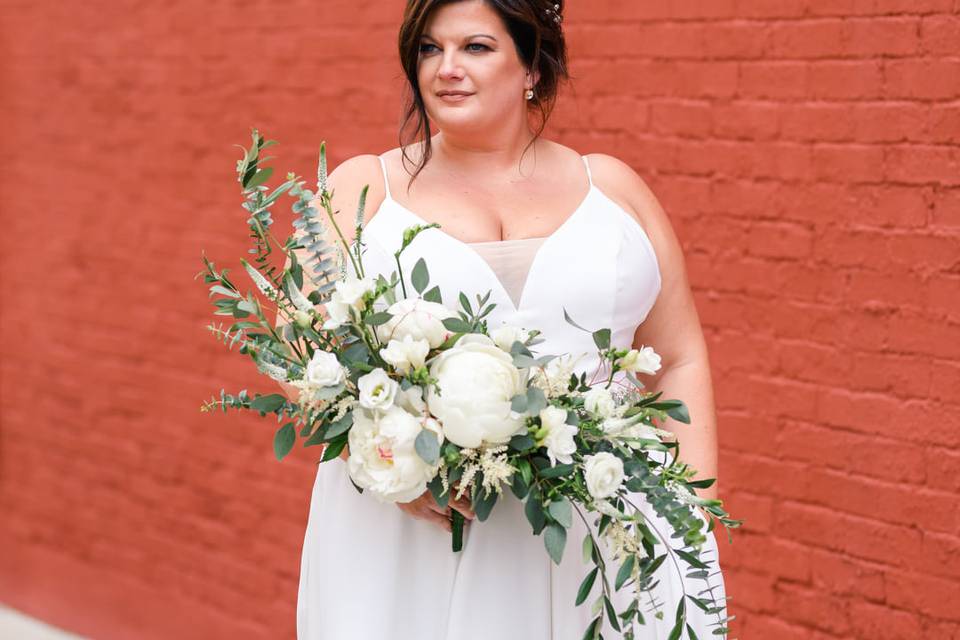 Cross body bridal bouquet