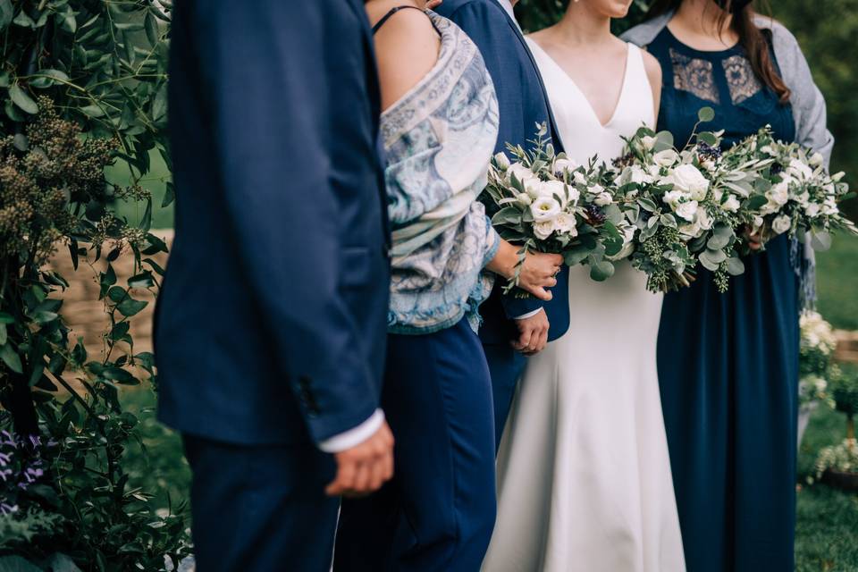 Navy and white wedding