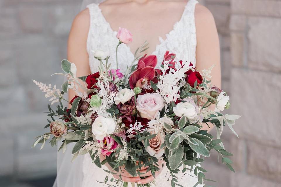 Blush to Bordeaux bridal