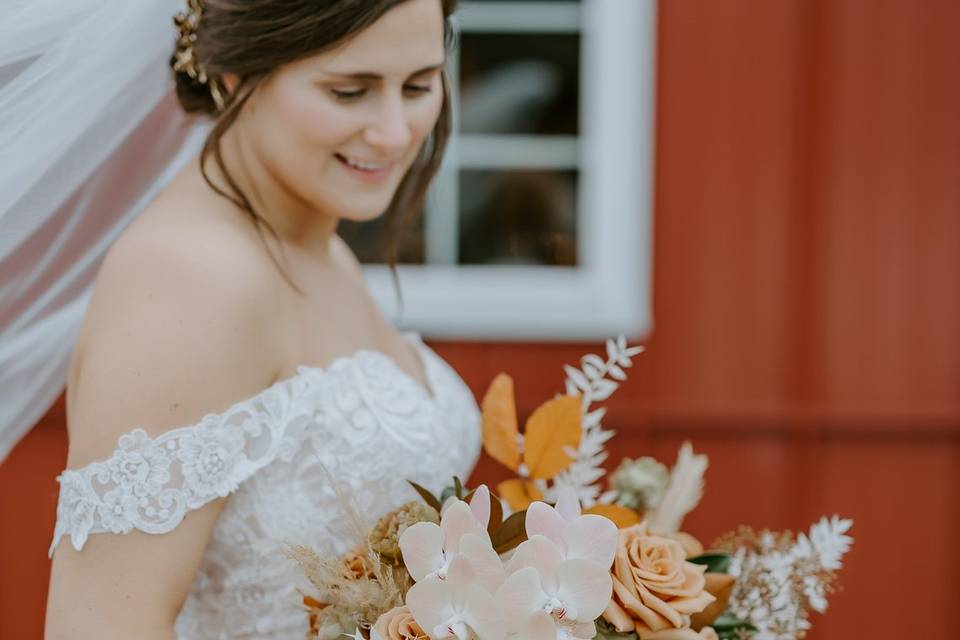Terracotta and peach bridal