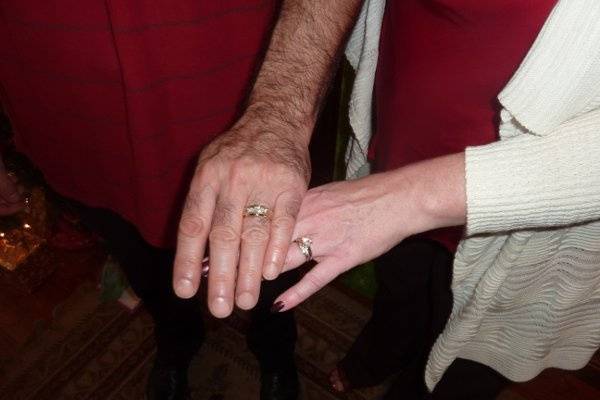 The Happy Couple Showing Off Their Rings
