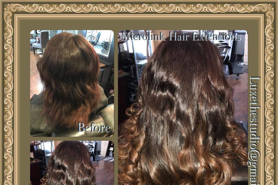 Microlink Hair Extensions with custom haircolor.