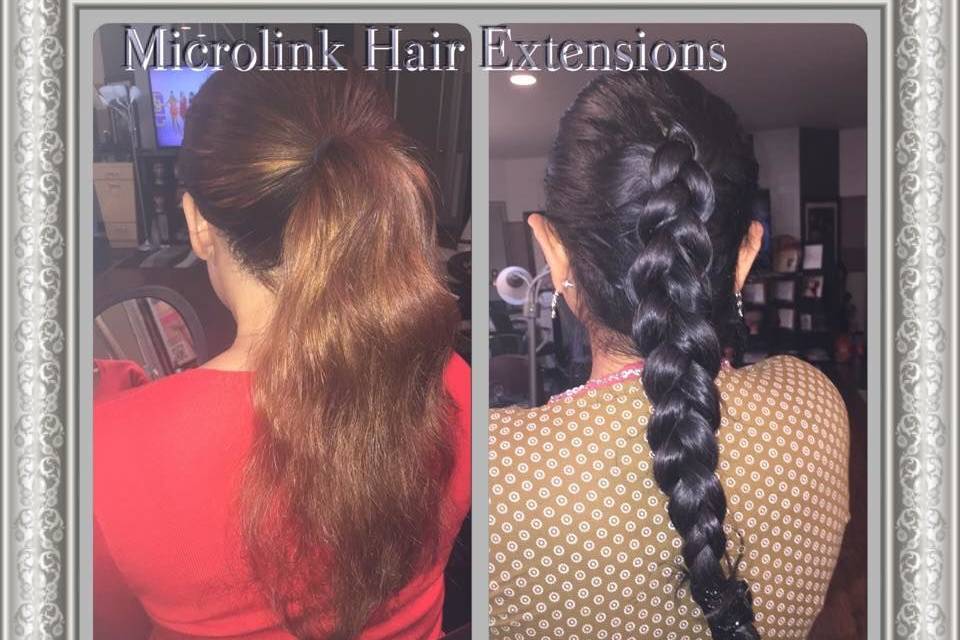 Microlink Extensions are very flexible in hairstyling options. Great from bridal updos etc.