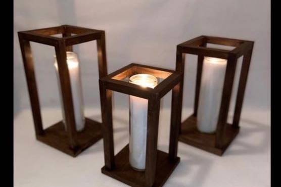 Wooden lantern holder