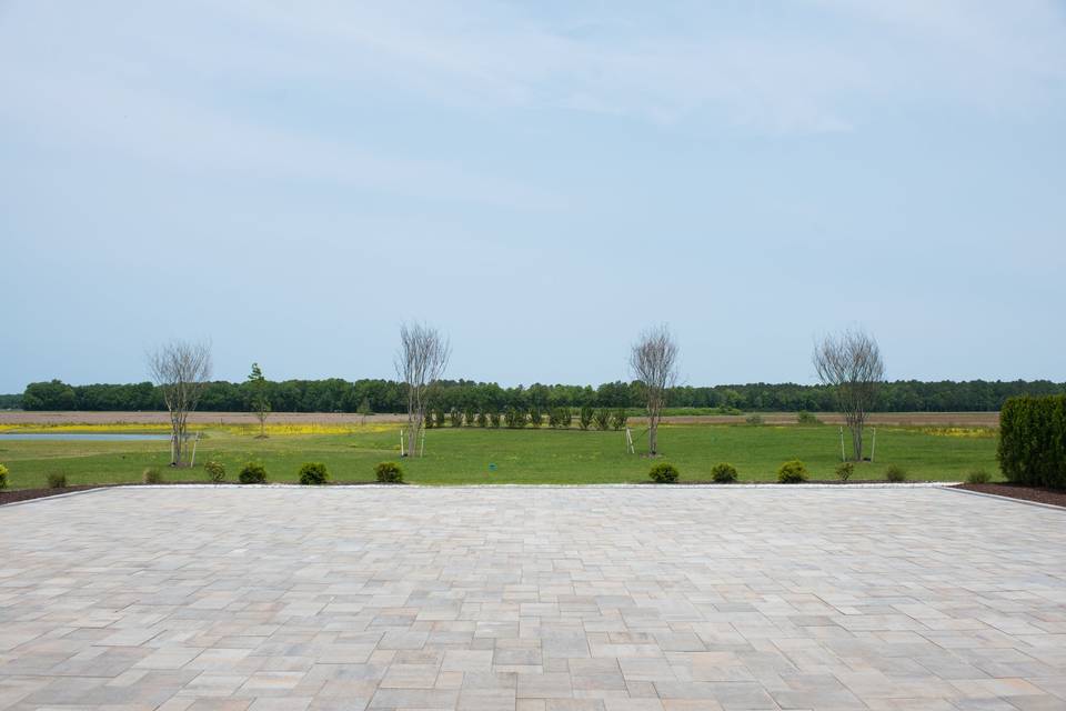 Ceremony patio - field view