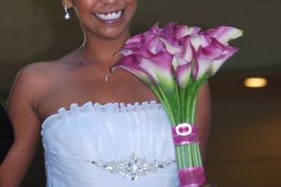 The bride with her bouquet