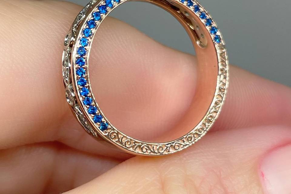 Lab Sapphire Engagement Ring