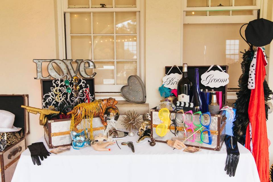 Photo booth costume table