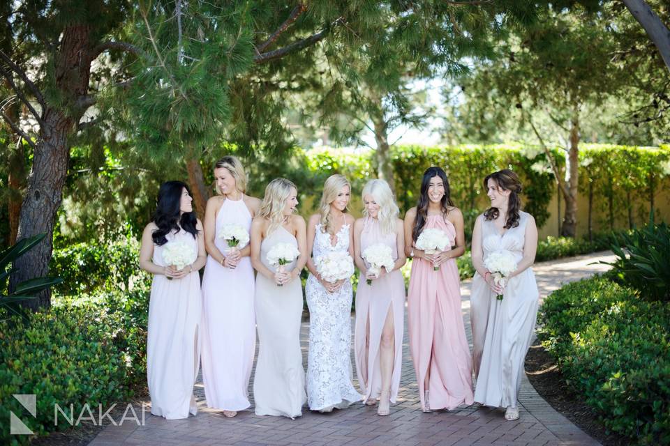 The bride with her bridesmaids