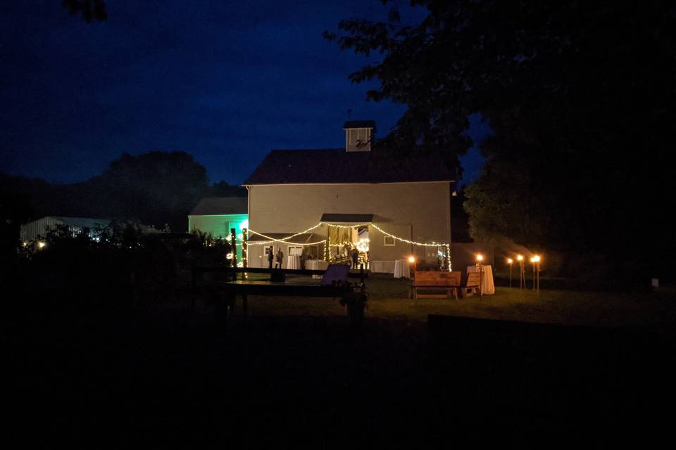 Barn at night