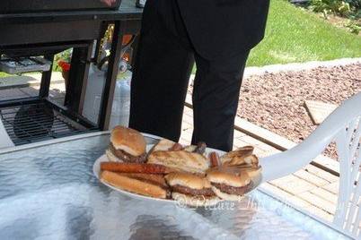 After the party our handsome customer prepares a snack!