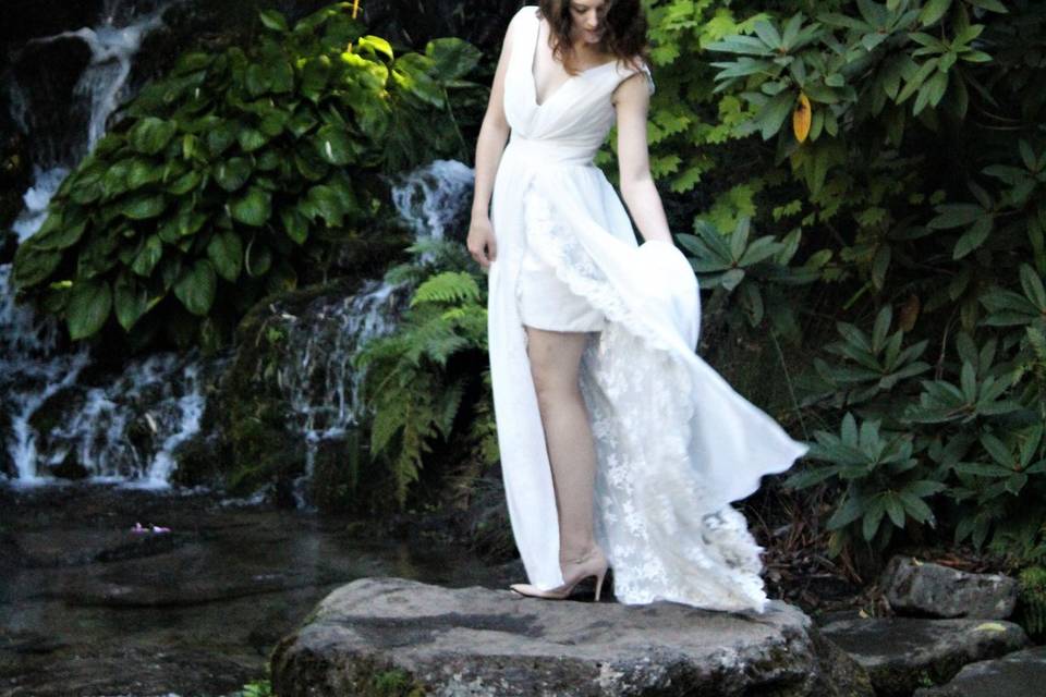 A bridal shoot at the Crystal Springs Rhododendron Gardens.