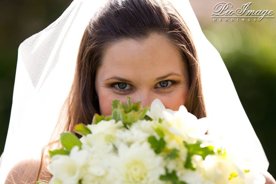 The bride and her bouquet