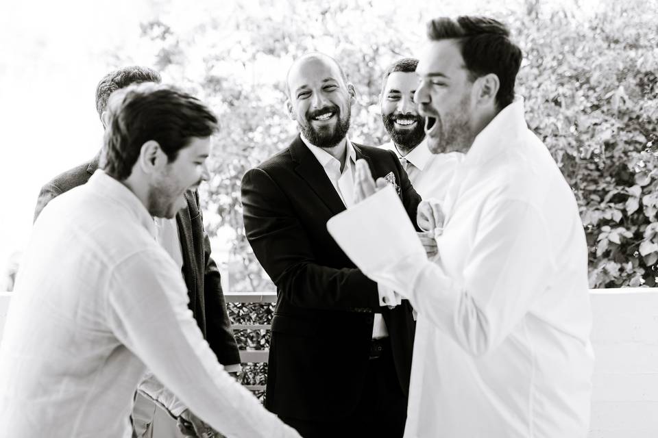 Groom's preparation.