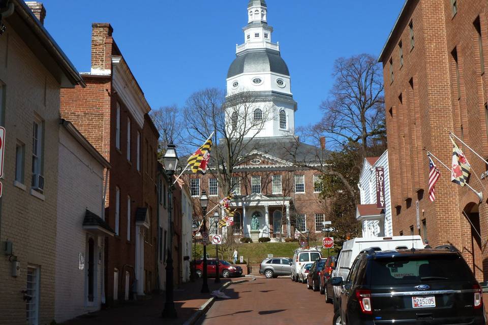You have arrived at the site of the oldest, continuously used State Capital in the USA!  Photos and history abound! You are getting married in a town with longevity... like your marriage!!