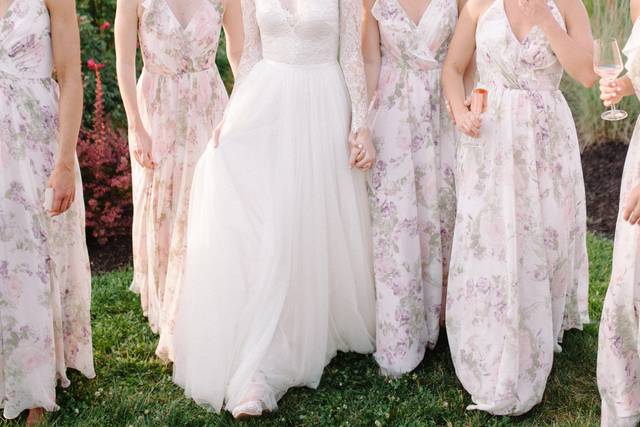 Bride and her happy maids