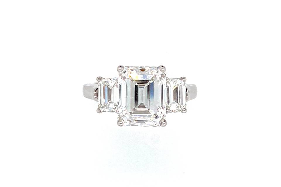 3 Stone Emerald Cut