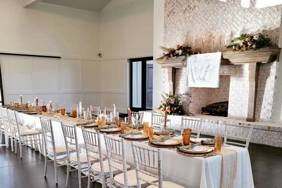 Head Table by Fireplace