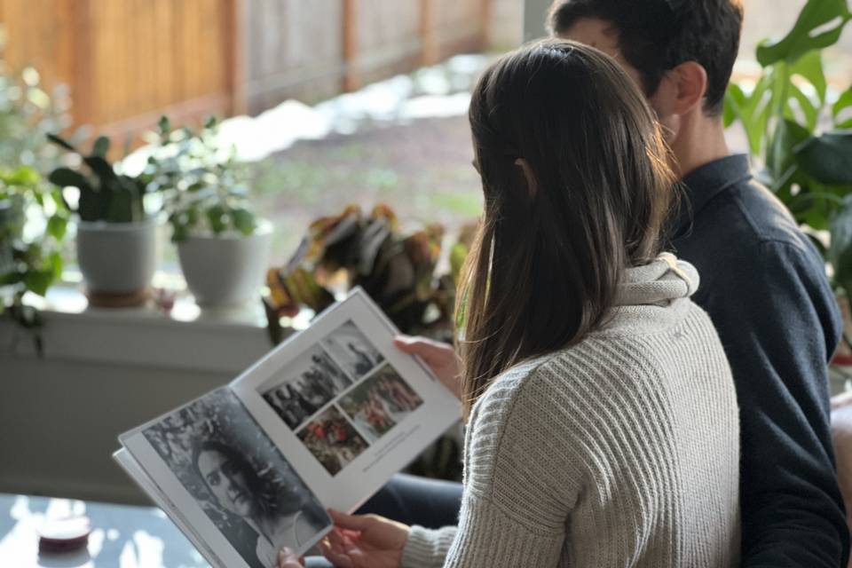 Couple reading book