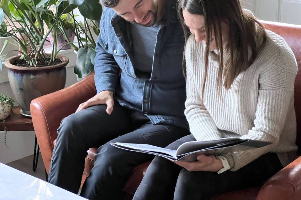 Couple reading loving stories