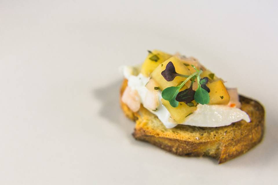 Peach Burrata Bruschetta