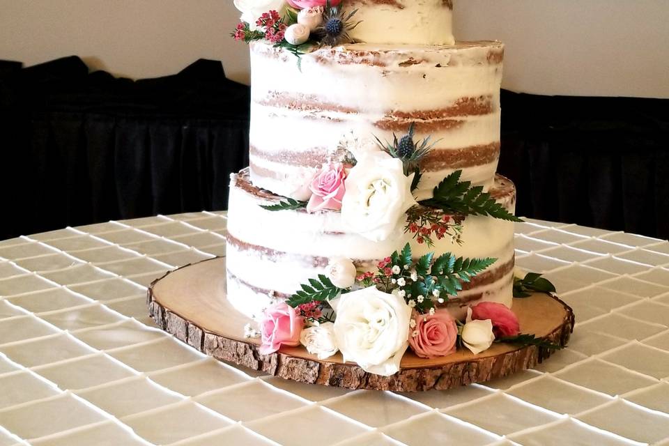 Rustic Half Naked Cake by Us!
