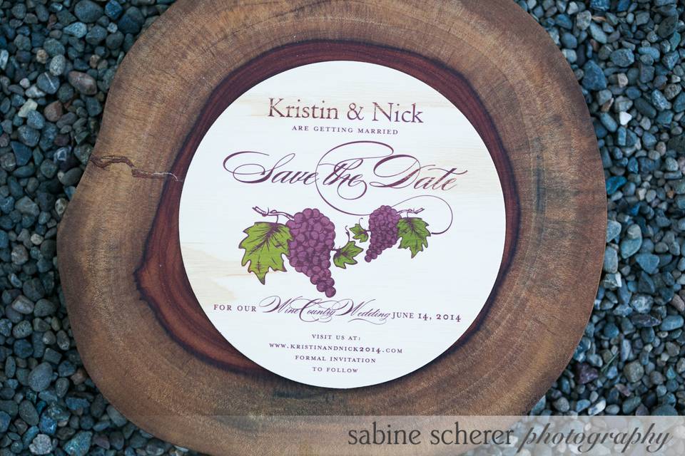 Wood Save the Date card