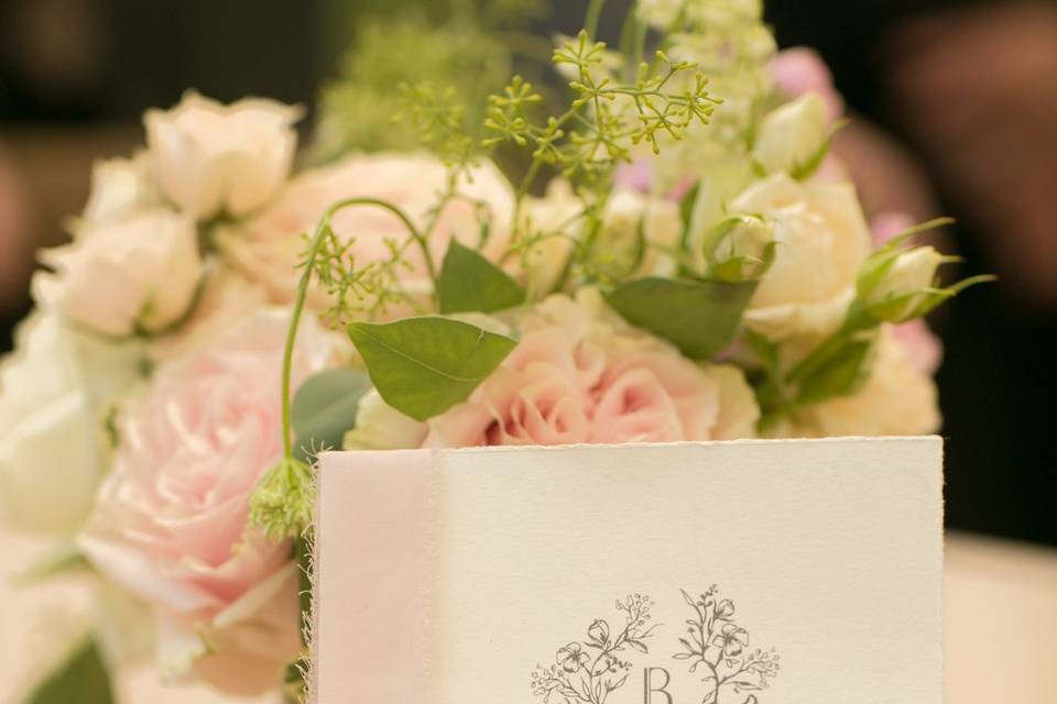 Blush Floral Wedding Program