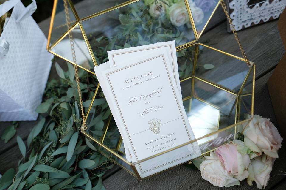 Gold Vineyard Wedding Program