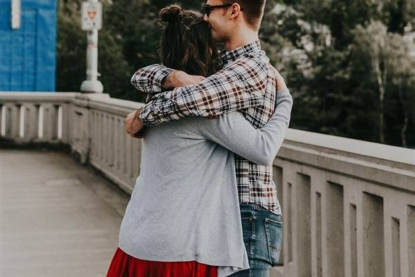 Newly engaged couple