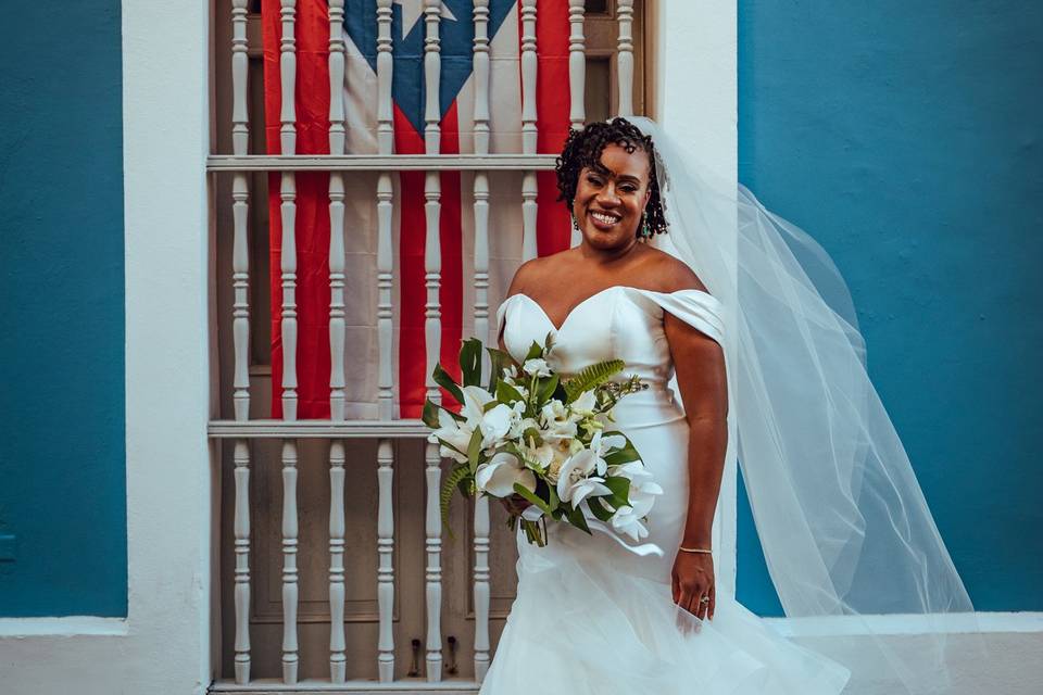 Happy bride in Puerto Rico!