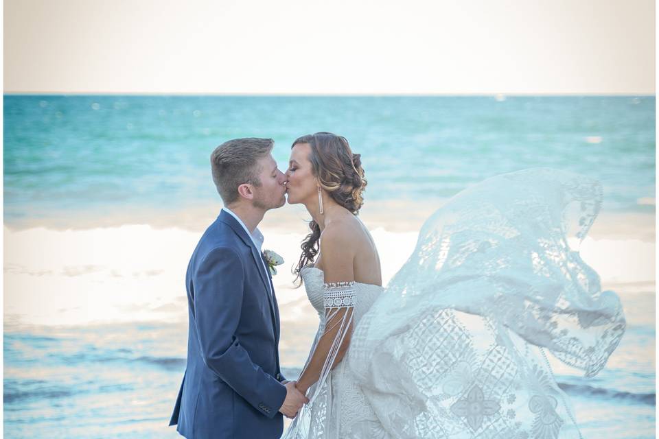 Romantic beachfront ceremony