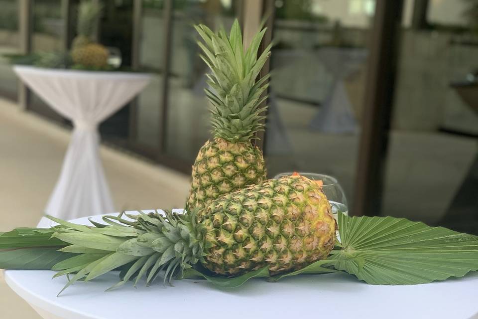 Cocktail pineapple centerpiece