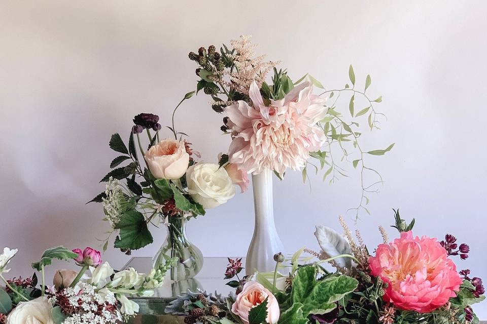 Dhalia and Peony Bud Vases