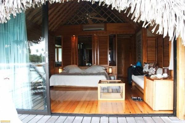 inside an overwater bungalow