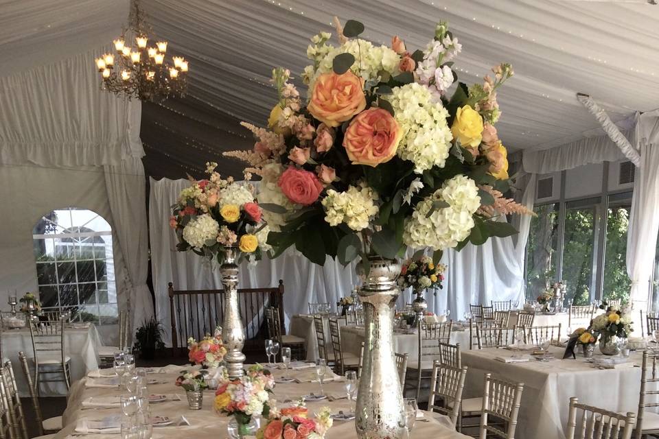 Mercury glass head table