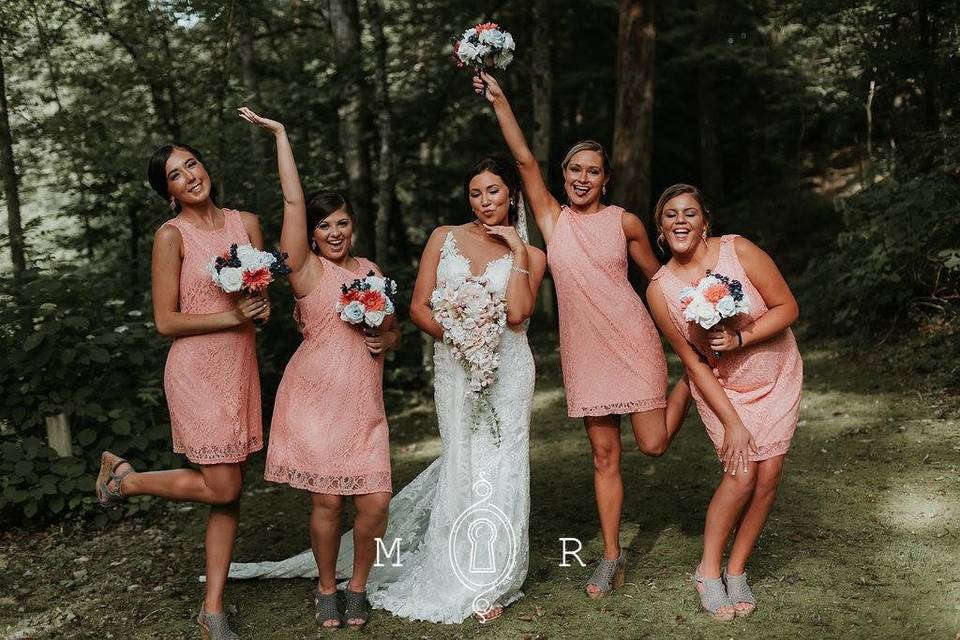 Bride with bridesmaid